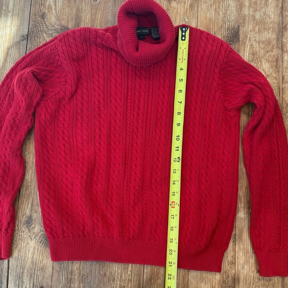 Jeanne Pierre Women’s 100% Cotton Cable Knit Turtleneck Red Sweater Small‎ EUC - Picture 4 of 7